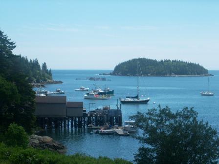 The marina in Destiny Bay in Cutler, Maine