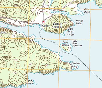 Topo Map Eastern Knubble Cutler, Maine
