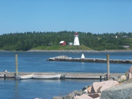 Lighthouse on Campobello Island, Canada as seen from Lubec, Maine